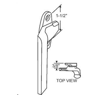 Two Hole Cam Handle 1-1/2" Plastic Window Handle