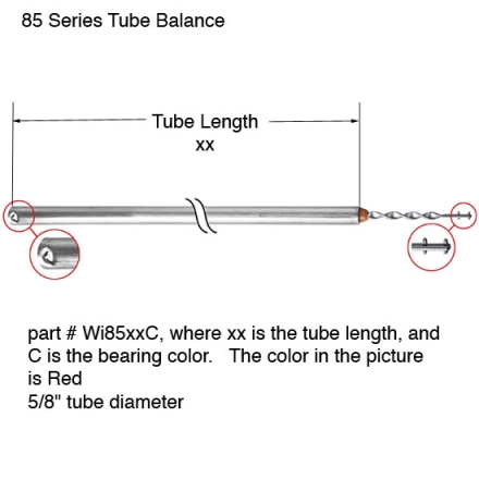 Tube Balances 85 Series -5/8" Diameter Tube